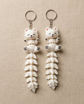 Witte wolf sleutelhanger